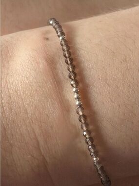 Delicate Smoky Quartz Bead Bracelet - Women Jewelry